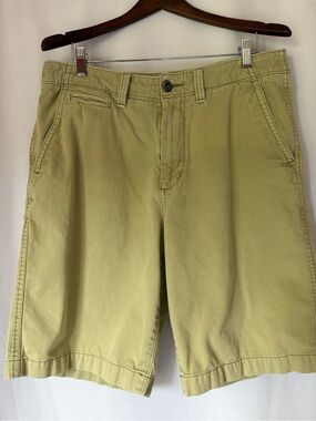 American Eagle Outfitters Vintage Tan Flat-Front Chino Shorts Longboard Loose